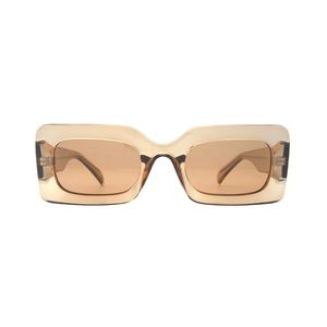 Ryan Simkhai Sunglasses Women Mara Polarized Crystal Clear Light Brown R9027-